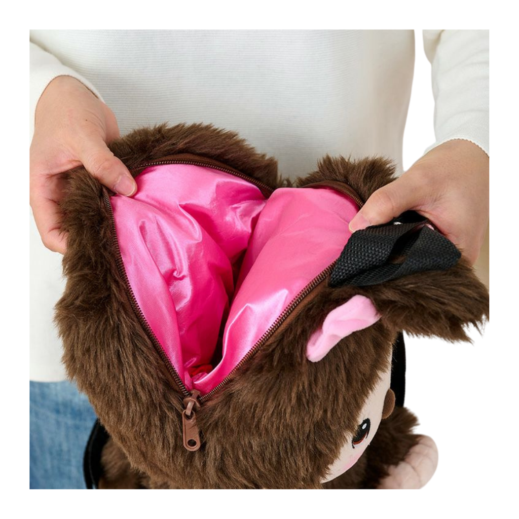 Monchhichi 女生立體毛絨雙肩包