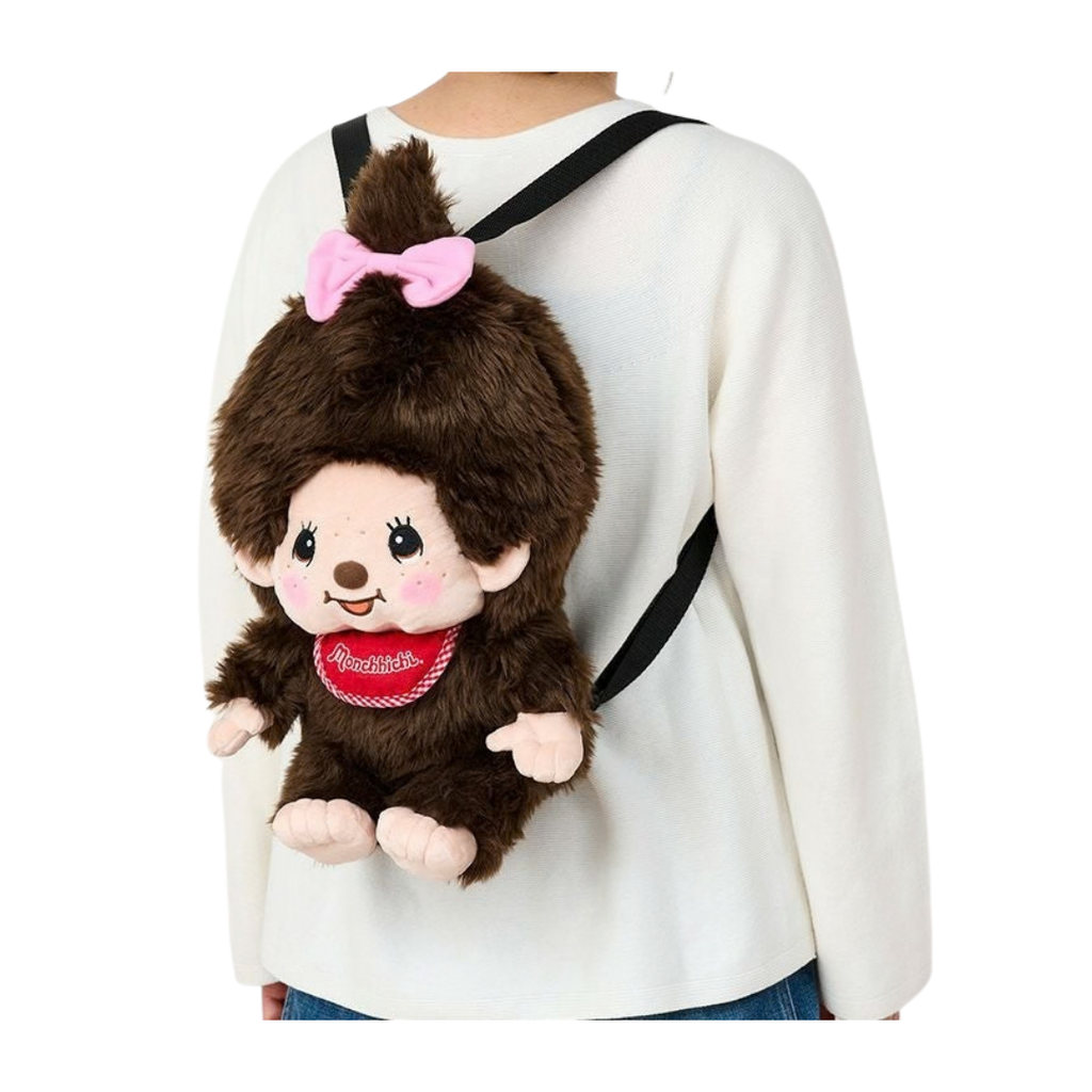 Monchhichi 女生立體毛絨雙肩包