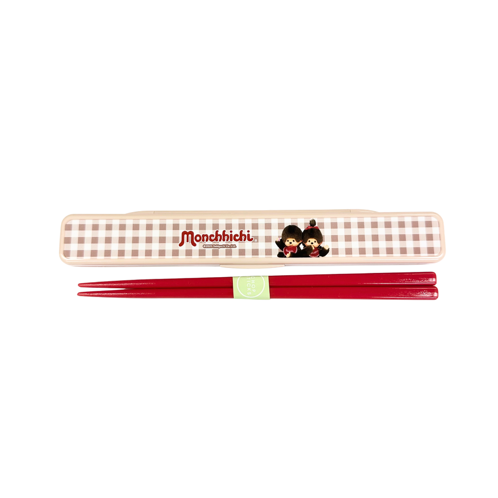 Skater x Monchhichi 聯名餐具組 - 餐具盒 - 18 cm 紅色筷子