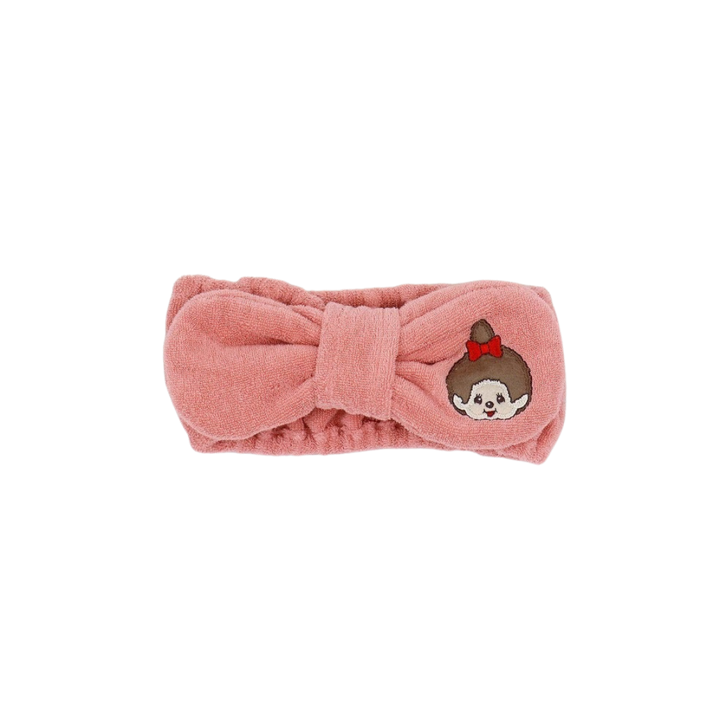 Monchhichi 立體大蝴蝶結羊羔絨吸水束髮帶