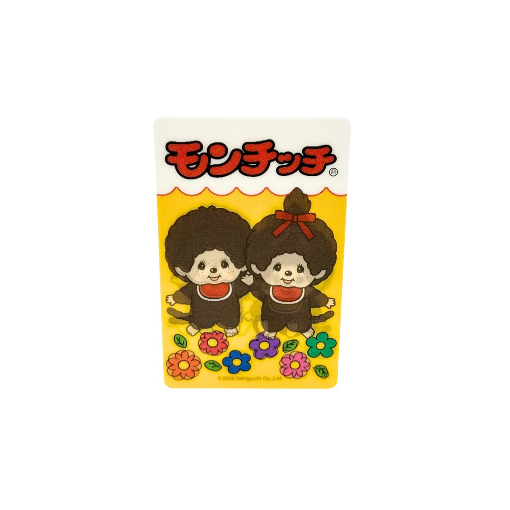 Monchhichi 3D卡貼 - 二人揮手 - 黃白色