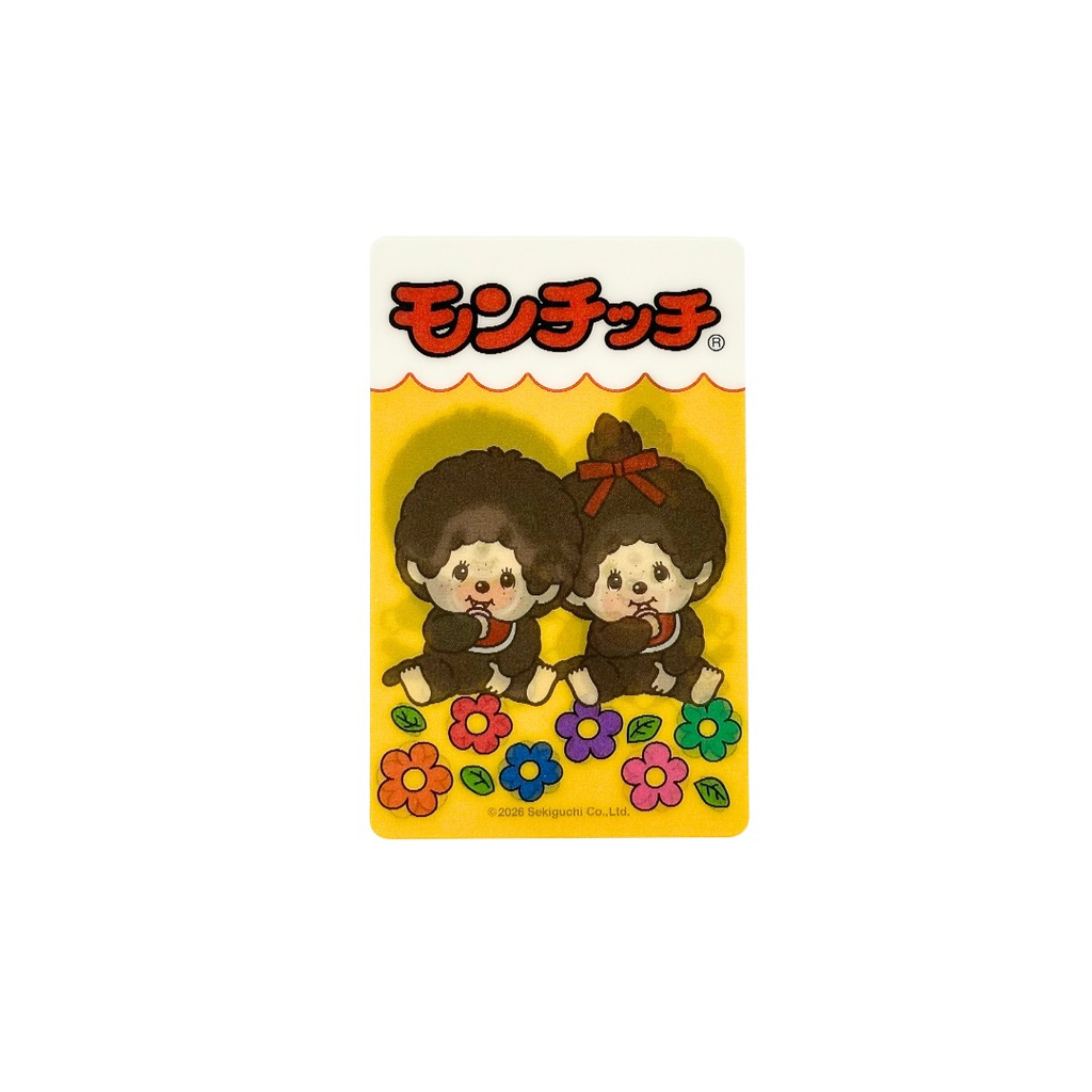 Monchhichi 3D卡貼 - 二人揮手 - 黃白色