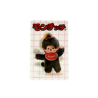 Monchhichi 3D卡貼 - 女生揮手 - 粉紅格線