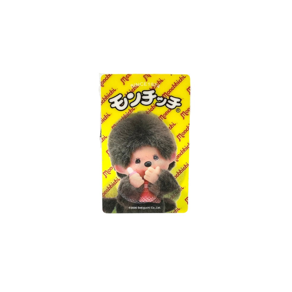 Monchhichi 3D卡貼 - 男生口水肩 - 黃底紅色