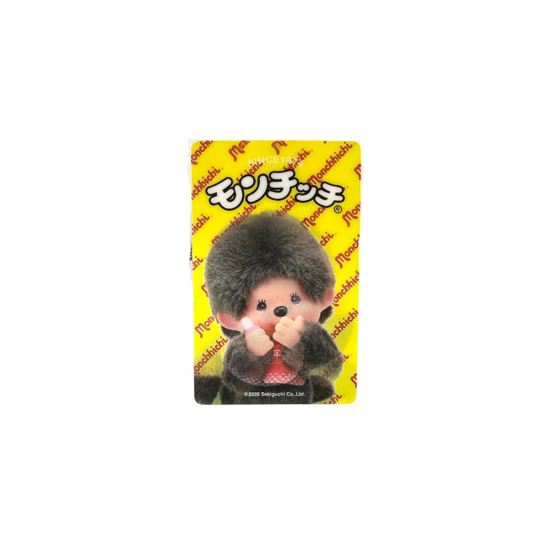 Monchhichi 3D卡貼 - 男生口水肩 - 黃底紅色