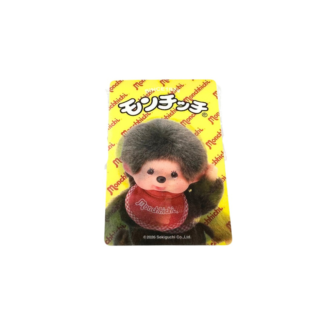 Monchhichi 3D卡貼 - 男生口水肩 - 黃底紅色