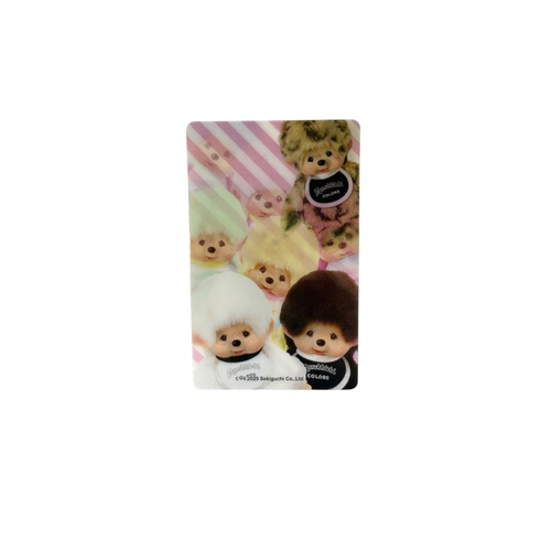 Monchhichi 3D卡貼 - 彩色團體 - 粉色斜間