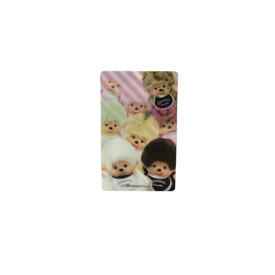 Monchhichi 3D卡貼 - 彩色團體 - 粉色斜間
