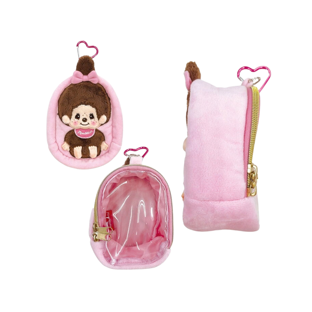 Monchhichi 毛絨玩具收納袋-粉色