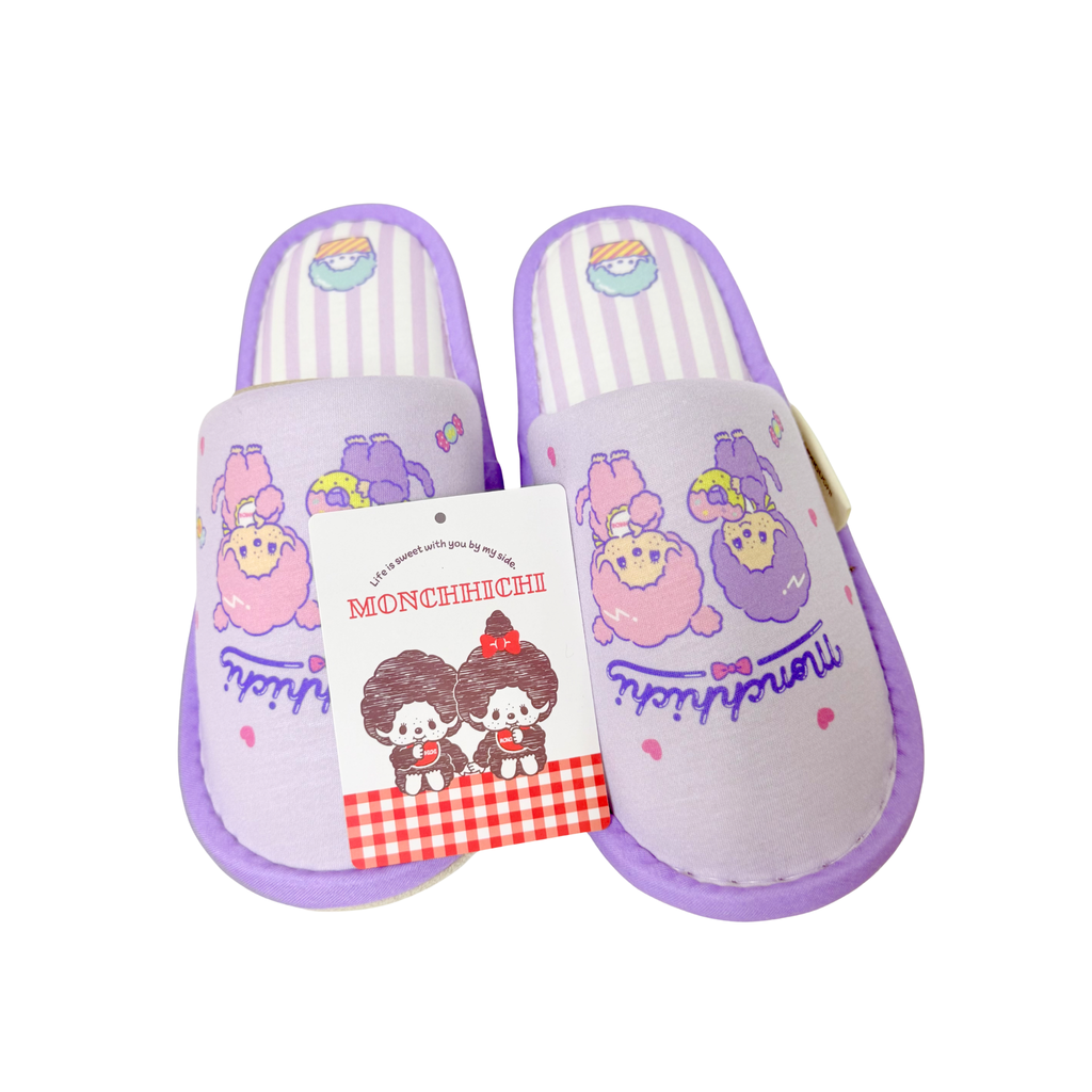Monchhichi 居家拖鞋 － 紫色