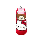 Hello Kitty x Monchhichi 成人襪子 - 紅22-24CM