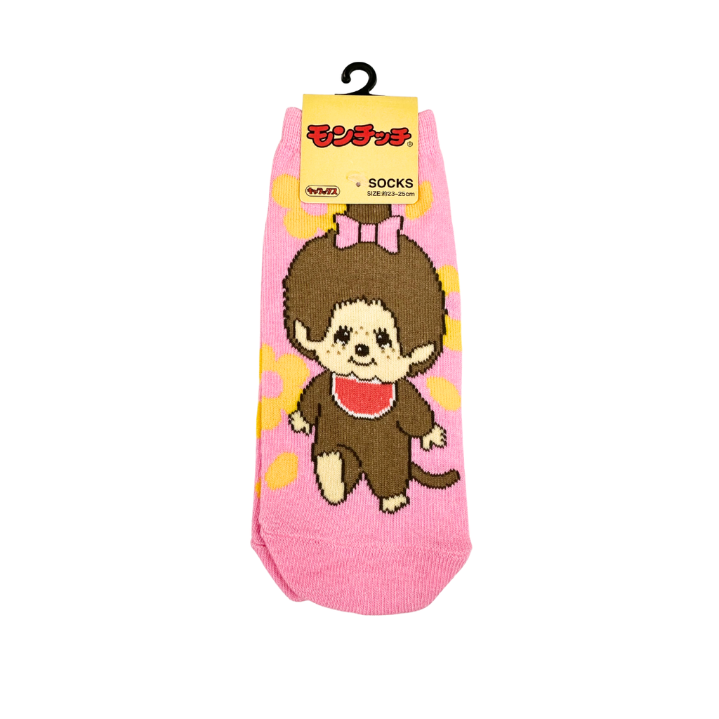 Monchhichi 成人襪子 -粉紅色全身女生款22-24CM