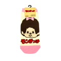 Monchhichi 成人襪子 -粉色拼米黃色大頭女生款22-24CM