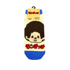 Monchhichi 成人襪子 -藍色拼米黃色大頭男生款22-24CM