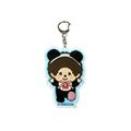 Monchhichi PVC钥匙扣－熊猫红格子