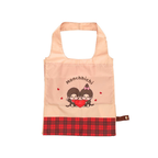 Monchhichi 寬底環保袋 - 紅色格仔