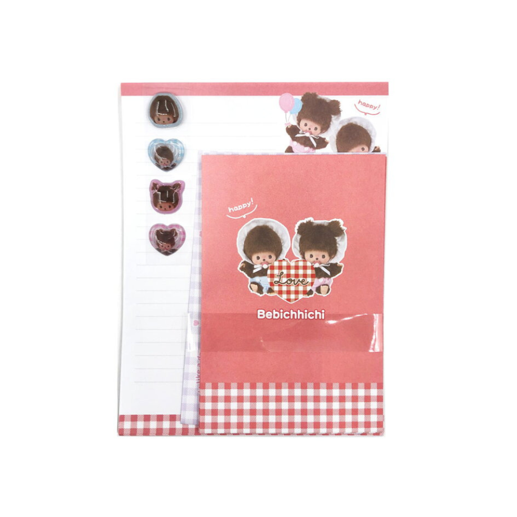 Bebichhichi 經典雙人揮手信紙信封套裝（附3D封口貼紙）