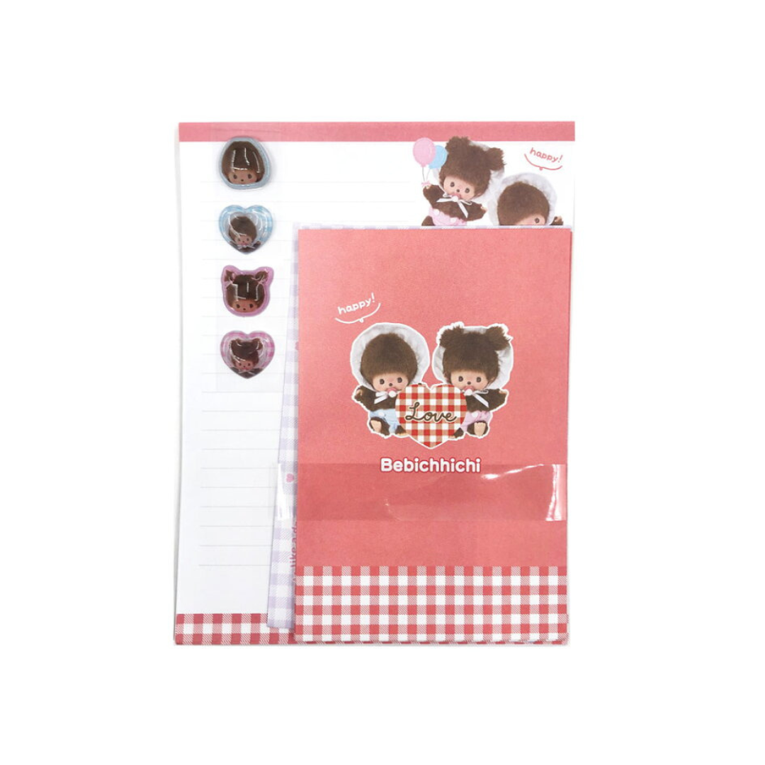 Bebichhichi 經典雙人揮手信紙信封套裝（附3D封口貼紙）