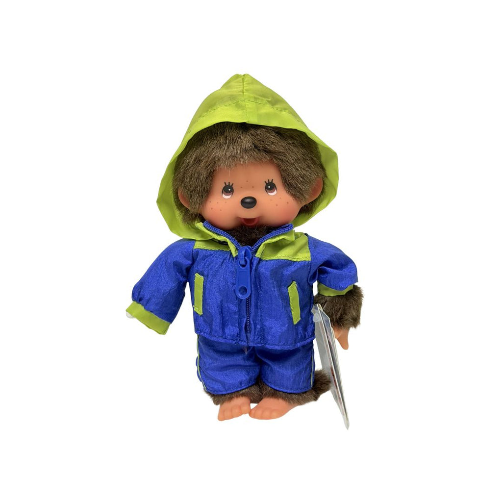 绝版 S码 Monchhichi 2010年情侣雨衣－绿拼蓝色男生