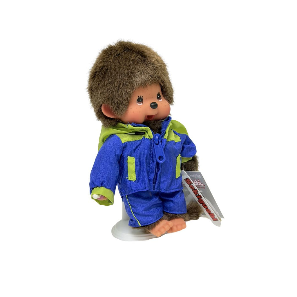 绝版 S码 Monchhichi 2010年情侣雨衣－绿拼蓝色男生