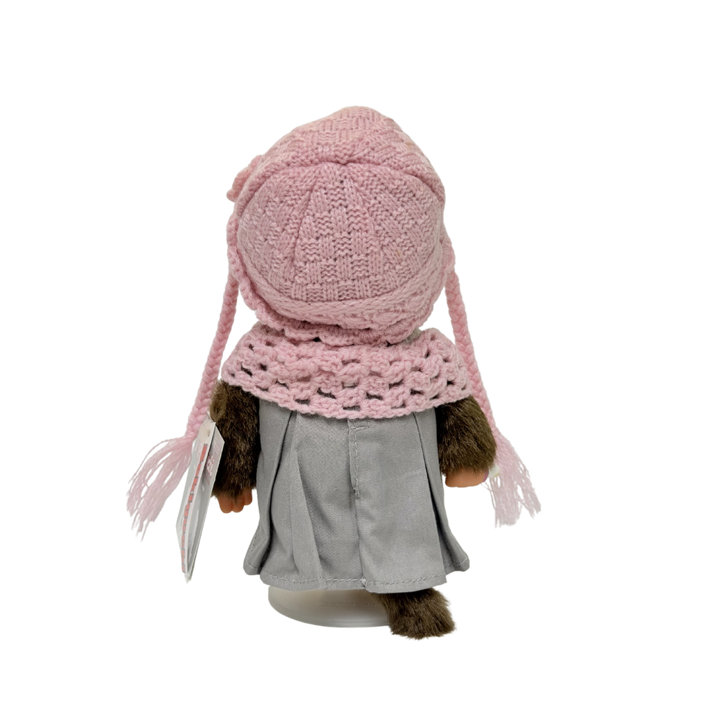 絕版 S碼 Monchhichi 2010年粉色毛衣洋裝灰裙－女生
