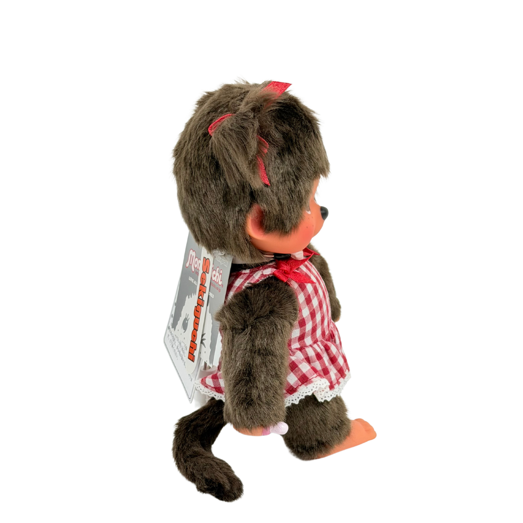 舊版 S碼 Monchhichi 紅色格子洋裝雙馬尾－女生