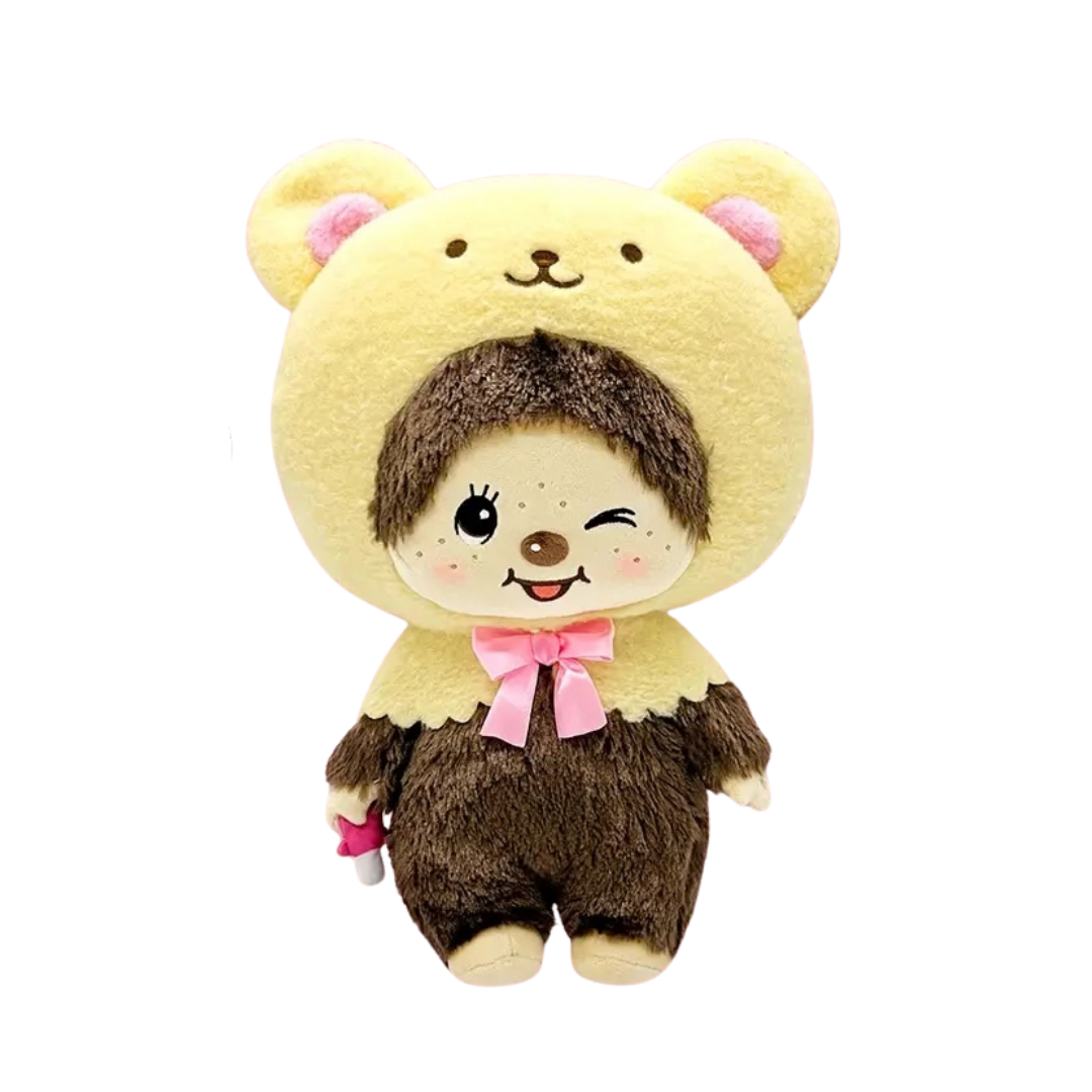 Monchhichi 景品 - L碼黃色熊披風毛絨玩偶