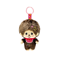 吊飾 Monchhichi 星星圍兜+星形刺繡大頭絨毛包包掛飾 - 棕色男孩