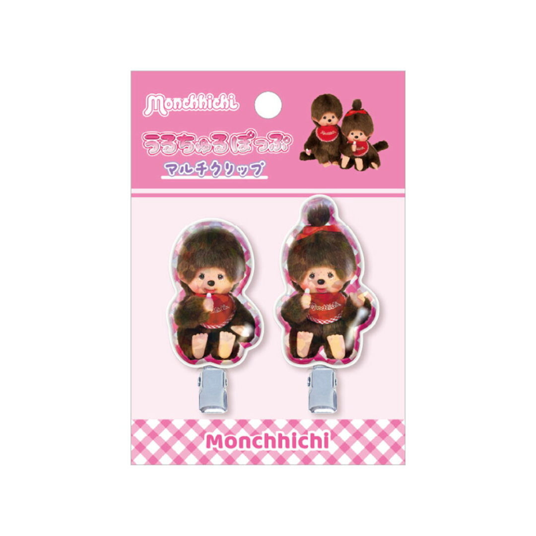 Monchhichi 經典男女孩3D萬用金屬夾（一Set兩隻）