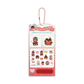 Monchhichi 立體微型貼紙配件包＋磨甲棒珠鏈隨身吊飾 - 紅色