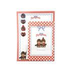 Monchhichi 經典雙人坐坐信紙信封套裝（附3D封口貼紙）