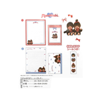 Monchhichi 經典雙人坐坐信紙信封套裝（附3D封口貼紙）