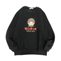 Monchhichi SINCE 1974 經典大頭印花長袖圓領衛衣-黑色