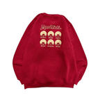 Monchhichi SINCE 1974 經典大頭印花長袖圓領衛衣-紅色