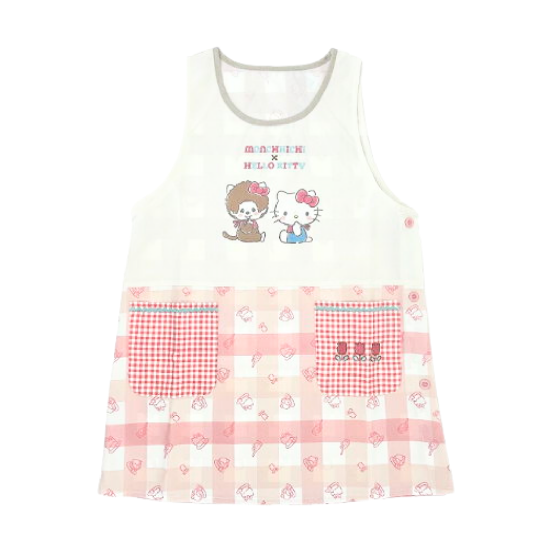 Monchhichi x Hello Kitty 粉色格仔圍裙