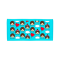 Monchhichi  × Oekakisan 塗鴉風棉質運動毛巾 - 藍色愛心氣球