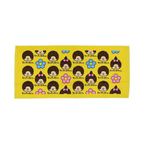 Monchhichi × Oekakisan 塗鴉風棉質運動毛巾 - 黃色雙人彩色小花