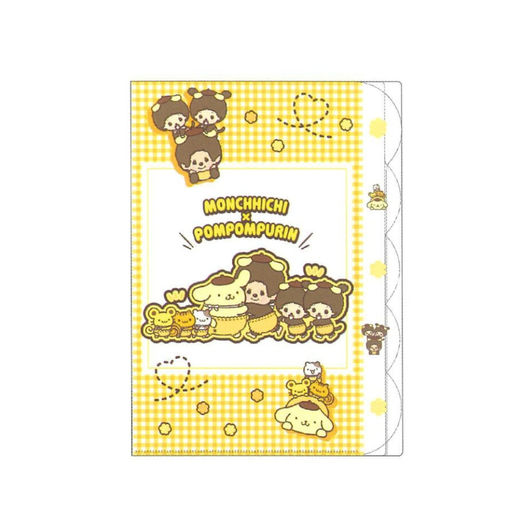 Monchhichi × Pompompurin 5 隔層 A4 透明分頁文件夾