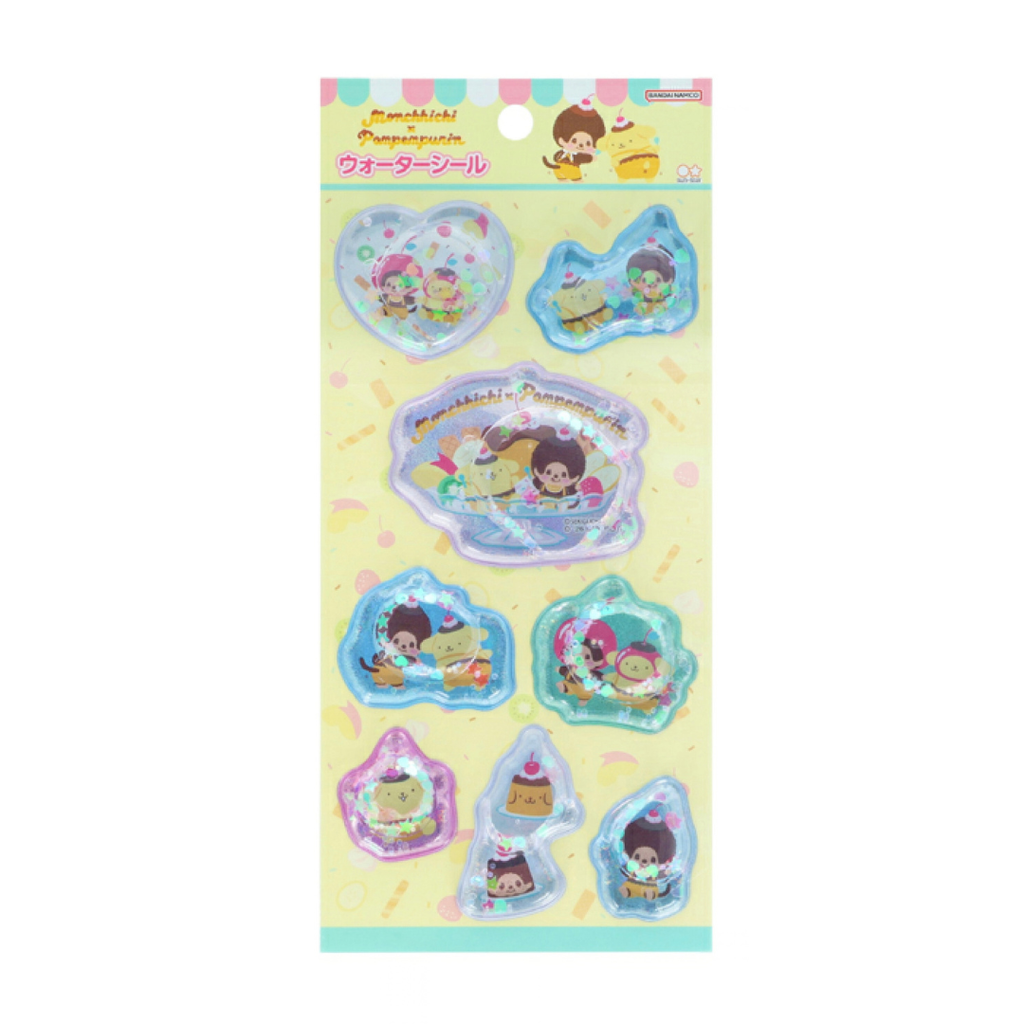 Monchhichi x Pompompurin 流沙立體貼紙-綠色