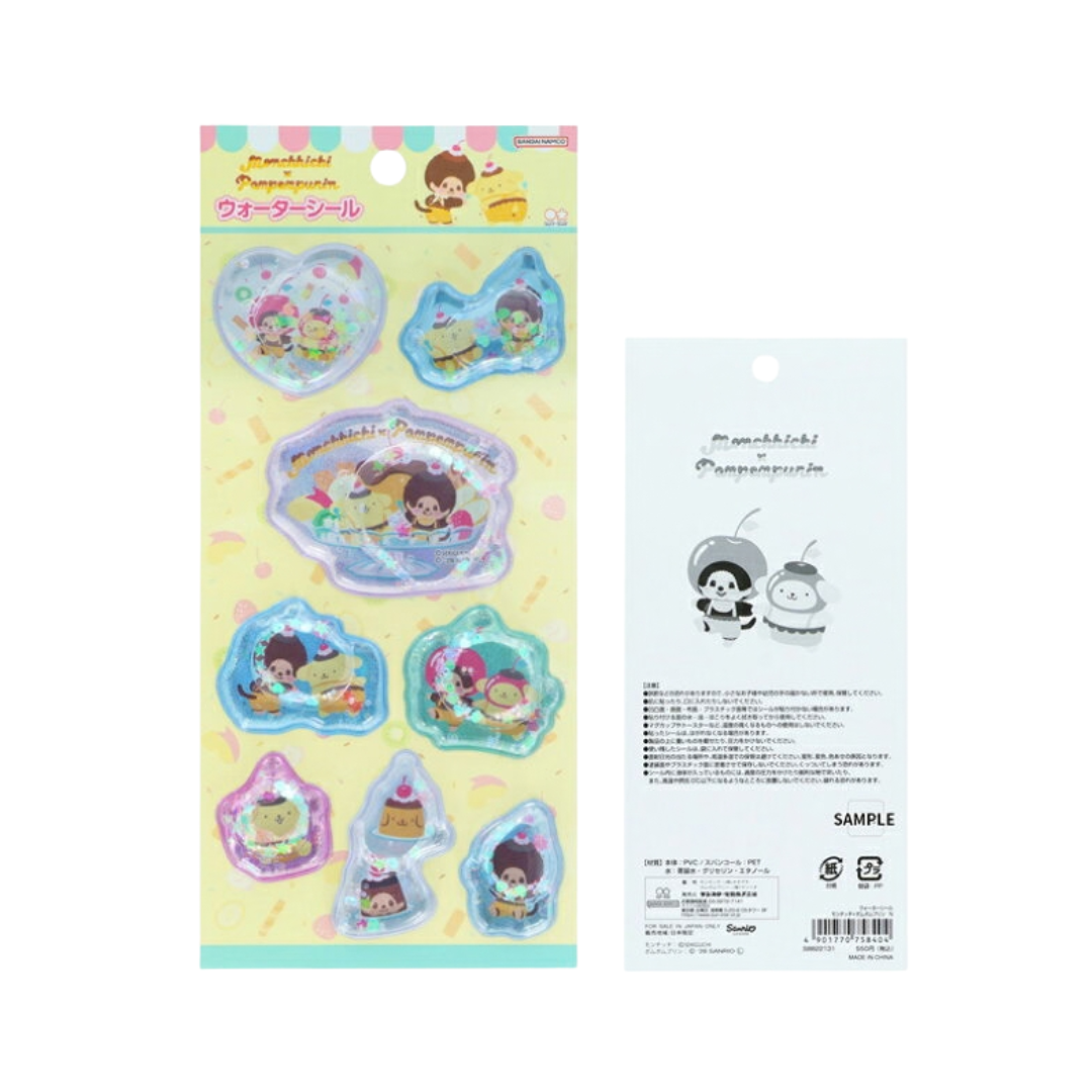 Monchhichi x Pompompurin 流沙立體貼紙-綠色