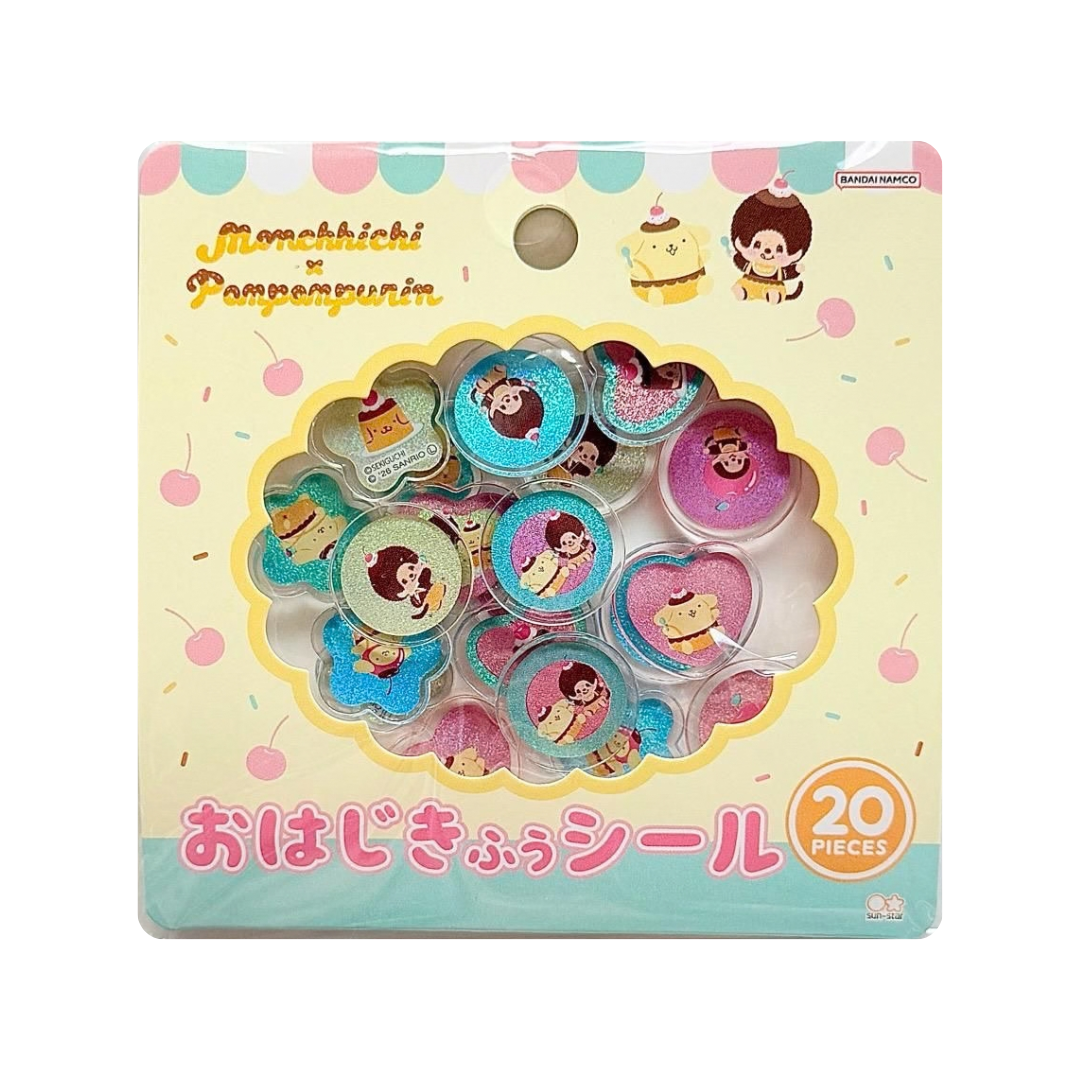 Monchhichi × Pompompurin立體貼紙包（一包20粒）- 黃色