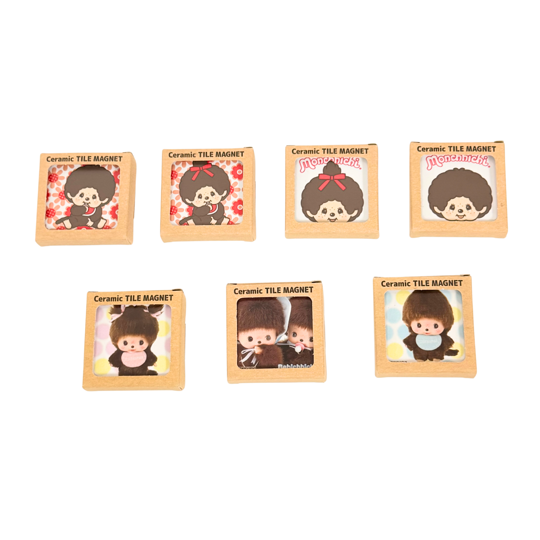 日本製 Monchhichi 陶瓷磚正方形磁石貼（7款）
