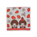 Monchhichi 男孩女孩草莓派對和風印花雙層純棉紗巾