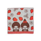 Monchhichi 男孩女孩草莓派對和風印花雙層純棉紗巾
