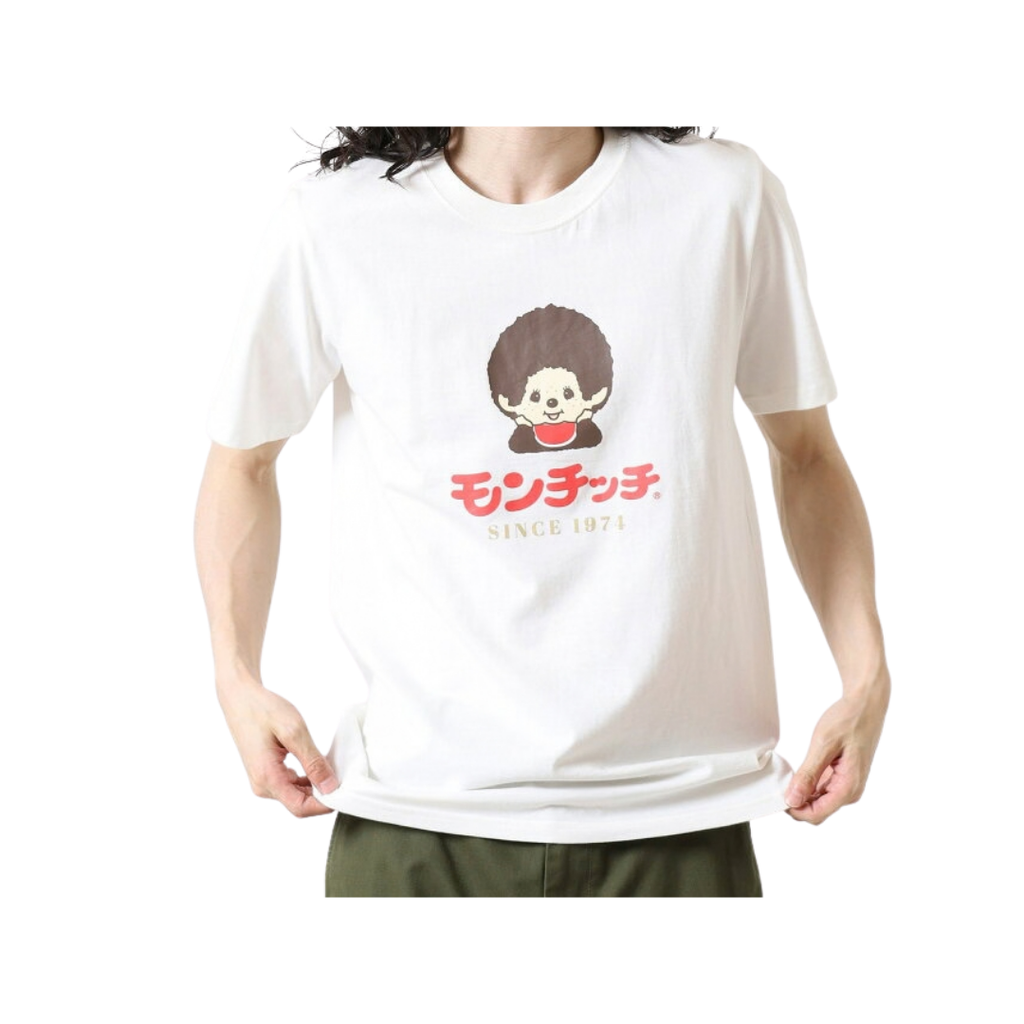 Monchhichi 經典大頭印花棉質短袖T恤-白色